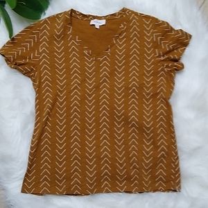böhme- burnt orange arrow v-neck tee shirt